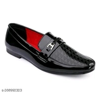  Stylish Men's Black LoafersMaterial: SyntheticSole Material: PVCFastening & Back Detail: Slip-OnPattern: SolidNet Quantity (N): 1Name : CAUSAL PARTY WEAR SHOESloafer for men'sMaterial : Patent LeatherSole Material : PVCFastening & Back Detail : Lace-UpPattern : SolidNet Quantity (N) : 1best quality in low price gouranted to be the best fitting our sho - Black, 7