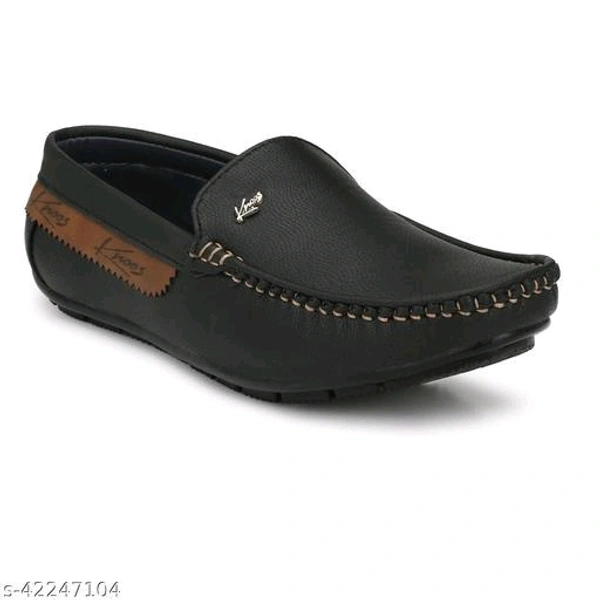  Trendy Men Loafers Material: SyntheticSole Material: PvcFastening: Slip OnToe Shape: Round ToeMultipack: 1Elevate your style with this classy pair of Loafer from the house of  brand. Featuring a contemporary refined design with exceptional comfort, this pair is perfect to give your quintessential dressing an upgrade.Sizes: IND-5, IND-6, IND-7, IND-8, IND-9, IND - Black, 9