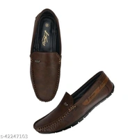  Stylish Men LoafersMaterial: SyntheticSole Material: PvcFastening: Slip OnToe Shape: Round ToeMultipack: 1Elevate your style with this classy pair of Loafer from the house of  brand. Featuring a contemporary refined design with exceptional comfort, this pair is perfect to give your quintessential dressing an upgrade - Morocco Brown, 6