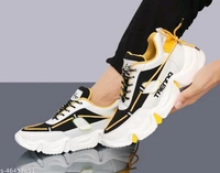  Yellow Solid Running Shoes For MenMaterial: MeshSole Material: RubberFastening & Back Detail: Lace-UpPattern: SolidMultipack: 1 mens latest trend sports shoes best brand in best priceSizes: IND-7, IND-6, IND-10, IND-9, IND-8Country of Origin: India - Yellow, 9