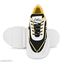  Yellow Solid Running Shoes For MenMaterial: MeshSole Material: RubberFastening & Back Detail: Lace-UpPattern: SolidMultipack: 1 mens latest trend sports shoes best brand in best priceSizes: IND-7, IND-6, IND-10, IND-9, IND-8Country of Origin: India - Yellow, 9