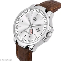  LIMESTONE Elite Men Brown Faux Leather/Leatherette Analog WatchStrap Material: Faux Leather/LeatheretteCase/Bezel Material: AlloyClasp Type: BuckleDate Display: YesDial Shape: RoundDisplay Type: AnalogDual Time: NoMechanism: QuartzPower Source: Battery PoweredScratch Resistant: NoShock Resistance: YesWater Resistanc - Free Size