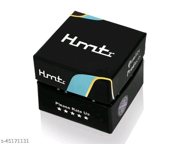  HMTr-7090-BLUE DAY AND DATE Analog Watches Strap Material: BrassCase/Bezel Material: AlloyClasp Type: BuckleDate Display: YesDial Design: EthnicDial Shape: RoundDisplay Type: AnalogDual Time: NoGps: NoLight: NoMechanism: QuartzPower Source: Battery PoweredScratch Resistant: NoShock Resistance: NoWater Resistance: NoAdd On: Additional S - Free Size