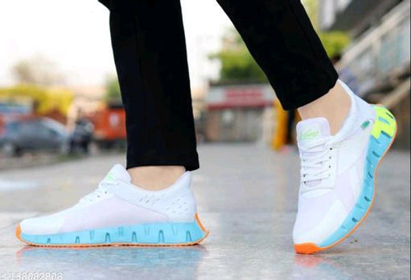   CASUAL SHOES,SPORTS SHOES,MESH SHOES,STYLISH SHOES FOR MEN,TRENDY SHOES FOR MENMaterial: Mesh Sole Material: Rubber Fastening & Back Detail: Lace-Up Pattern: Printed Net Quantity (N): 2 Sizes:  IND-6, IND-7, IND-8, IND-9, IND-10 Country of Origin: India - White, 7