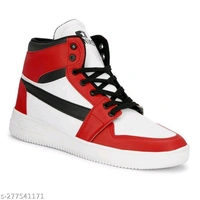  Sneaker Shoes For Men's & Boy's High Tops For Men  (Red)Material: Syntethic LeatherSole Material: EvaFastening & Back Detail: Lace-UpSizes:IND-6, IND-7, IND-8, IND-9, IND-10Extremely Comfortable Material , It Is Nice Shoes For Everyday Use, . - Red, 8