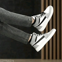  Sneaker Shoes For Men's & Boy's High Tops For Men  (Grey) Material: Syntethic LeatherSole Material: EvaFastening & Back Detail: Lace-UpSizes:IND-6, IND-7, IND-8, IND-9, IND-10Extremely Comfortable Material , It Is Nice Shoes For Everyday Use, - Gray, 9
