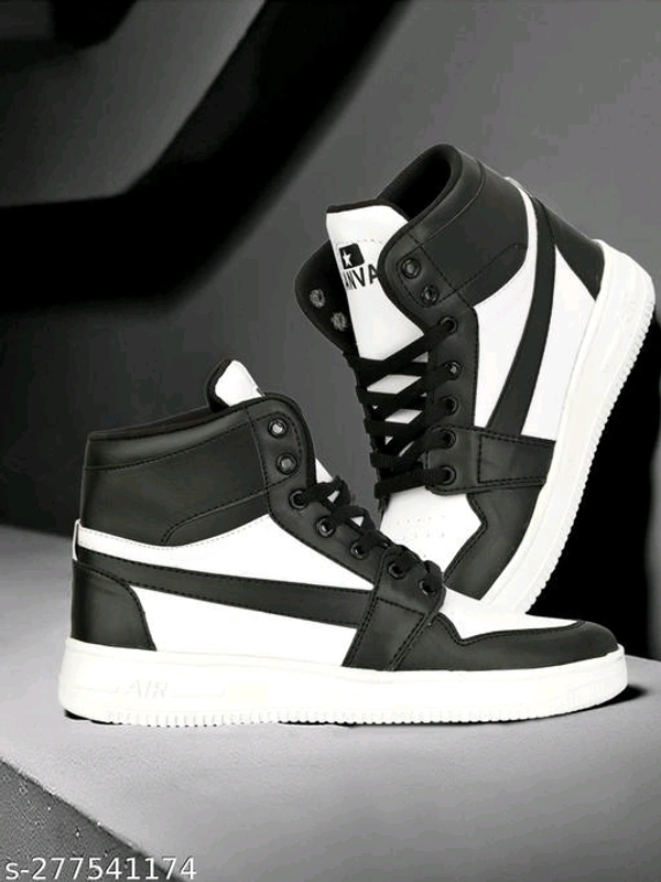 Sneaker Shoes For Men's & Boy's High Tops For Men  (Black) Material: Syntethic LeatherSole Material: EvaFastening & Back Detail: Lace-UpSizes:IND-6, IND-7, IND-8, IND-9, IND-10Extremely Comfortable Material , It Is Nice Shoes For Everyday Us - Black, 9