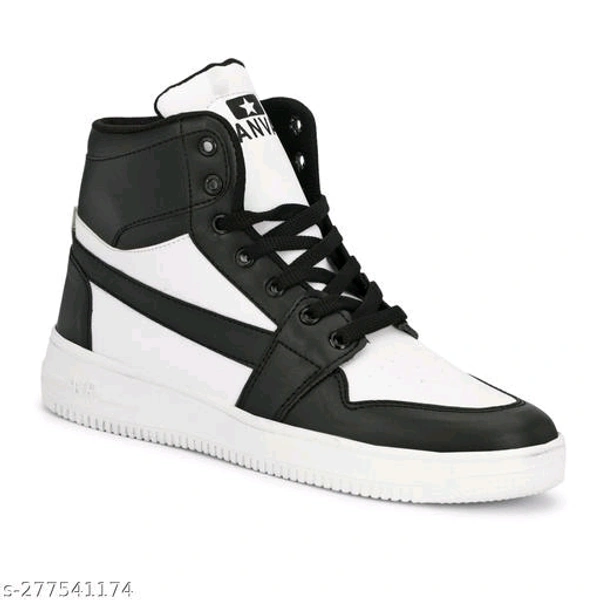 Sneaker Shoes For Men's & Boy's High Tops For Men  (Black) Material: Syntethic LeatherSole Material: EvaFastening & Back Detail: Lace-UpSizes:IND-6, IND-7, IND-8, IND-9, IND-10Extremely Comfortable Material , It Is Nice Shoes For Everyday Us - Black, 9
