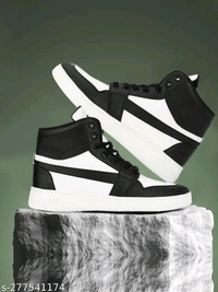 Sneaker Shoes For Men's & Boy's High Tops For Men  (Black) Material: Syntethic LeatherSole Material: EvaFastening & Back Detail: Lace-UpSizes:IND-6, IND-7, IND-8, IND-9, IND-10Extremely Comfortable Material , It Is Nice Shoes For Everyday Us - Black, 10