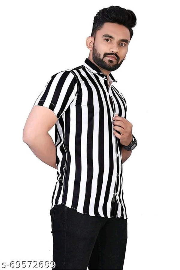  Men Casual ShirtsFabric: LycraSleeve Length: Short SleevesPattern: StripedNet Quantity (N): 1Sizes:S, M, L, XL, XXLGOOD LOOKING PREMIUM QUALITY LYCRA HALF SLEEVE SHIRTSCountry of Origin: India - Black, S