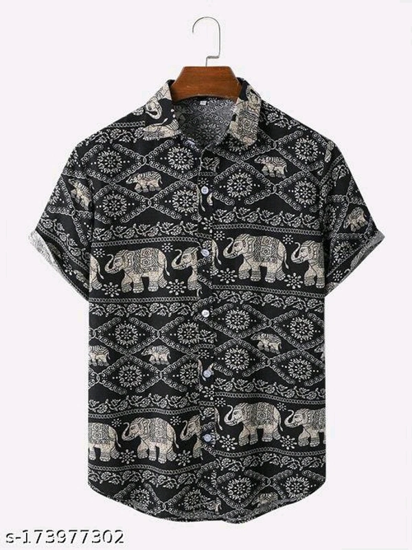 Men's Casual Printed ShirtNet Quantity (N): 1Sizes:S (Chest Size: 38 in, Length Size: 28 in) M (Chest Size: 40 in, Length Size: 28.5 in) L (Chest Size: 42 in, Length Size: 29 in) XL (Chest Size: 44 in, Length Size: 30 in) XXL (Chest Size: 46 in, Length Size: 31 in) Country of Origin: India - Black, XL