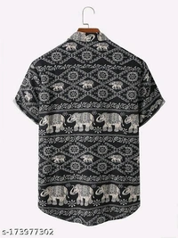 Men's Casual Printed ShirtNet Quantity (N): 1Sizes:S (Chest Size: 38 in, Length Size: 28 in) M (Chest Size: 40 in, Length Size: 28.5 in) L (Chest Size: 42 in, Length Size: 29 in) XL (Chest Size: 44 in, Length Size: 30 in) XXL (Chest Size: 46 in, Length Size: 31 in) Country of Origin: India - Black, XL