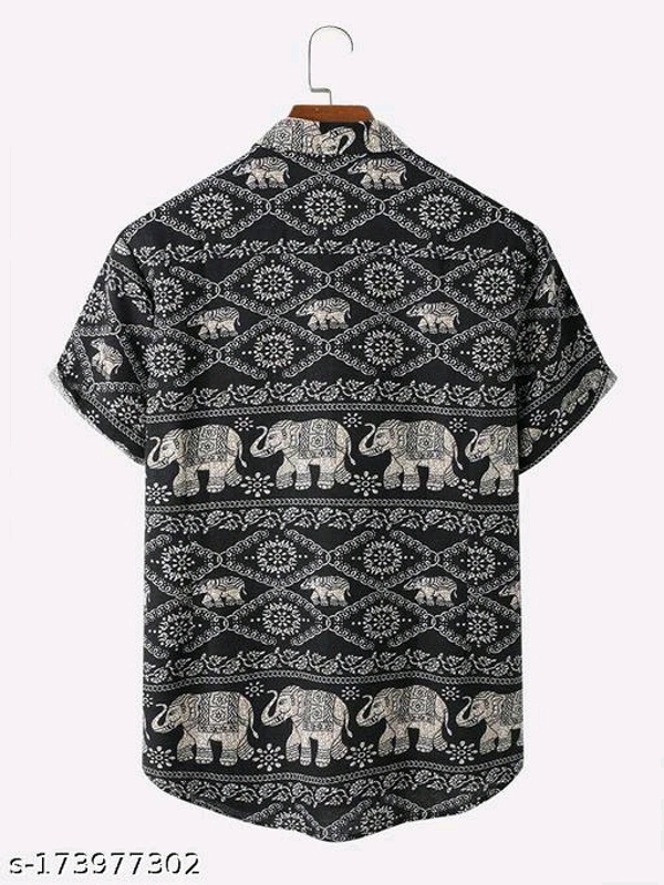 Men's Casual Printed ShirtNet Quantity (N): 1Sizes:S (Chest Size: 38 in, Length Size: 28 in) M (Chest Size: 40 in, Length Size: 28.5 in) L (Chest Size: 42 in, Length Size: 29 in) XL (Chest Size: 44 in, Length Size: 30 in) XXL (Chest Size: 46 in, Length Size: 31 in) Country of Origin: India - Black, XL