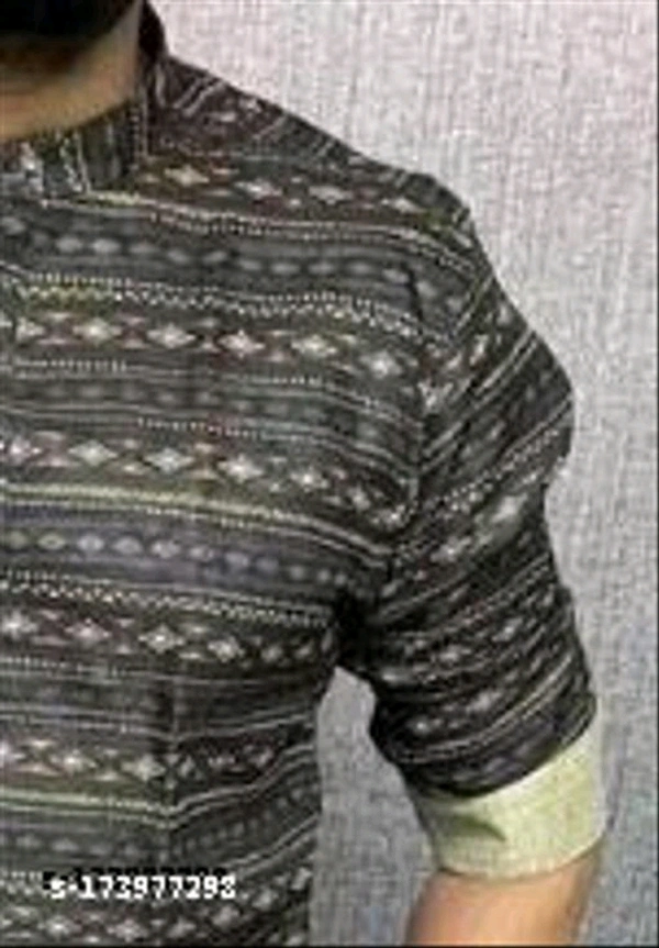  Men Casual ShirtFabric: Cotton BlendSleeve Length: Long SleevesPattern: PrintedNet Quantity (N): 1Sizes:S (Chest Size: 38 in, Length Size: 28 in) M (Chest Size: 40 in, Length Size: 28.5 in) L (Chest Size: 42 in, Length Size: 29 in) XL (Chest Size: 44 in, Length Size: 30 in) XXL (Chest Size: 46 in, Length Size: 31 in) - Black, XL