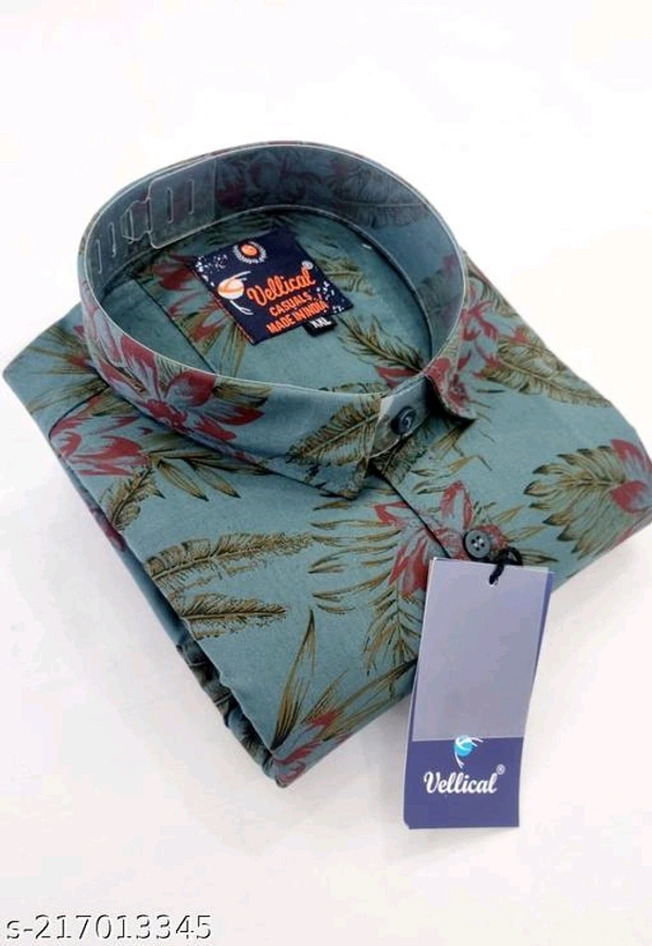 AGARWAL FASHION PREMIUM PRINTED SHIRTS IN PURE COTTON Fabric: CottonSleeve Length: Long SleevesPattern: PrintedNet Quantity (N): 1Sizes:M (Chest Size: 39 in, Length Size: 30 in) L, XL, XXLAGARWAL FASHION PREMIUM PRINTED cotton shirtsCountry of Origin: India - Teal, L