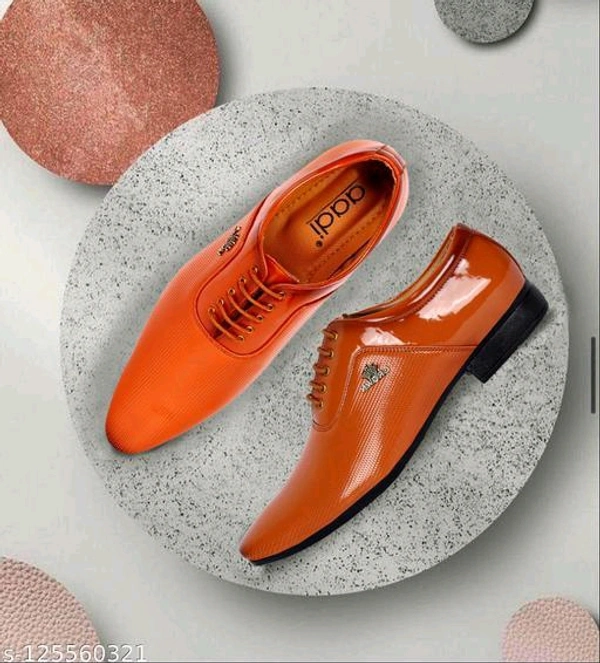 Men's Tan Synthetic Leather Derby Office Formal Shoes Material: Syntethic LeatherSole Material: PVCFastening & Back Detail: Lace-UpPattern: SolidNet Quantity (N): 1 SHOES IS THE BEST BRAND IN THE BEST PRICESizes: IND-6, IND-7, IND-8, IND-9, IND-10Country of Origin: India - Bourbon, 8