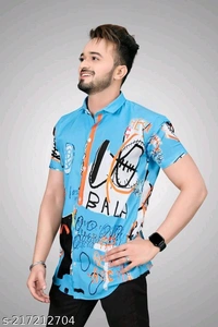  NEW LYCRA SUPER SHIRT Fabric: LycraSleeve Length: Short SleevesPattern: StripedNet Quantity (N): 1Sizes:S (Chest Size: 40 in, Length Size: 26.5 in) M (Chest Size: 42 in, Length Size: 27 in) L (Chest Size: 44 in, Length Size: 27.5 in) XL (Chest Size: 46 in, Length Size: 28 in) XXL (Chest Size: 48 in, Length Size: 28.5 in) Mens Printed shirt from - Blue, XL