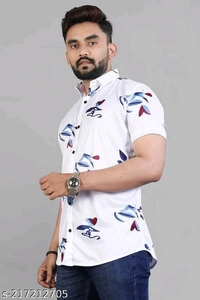 NEW LYCRA SUPER SHIRT Fabric: LycraSleeve Length: Short SleevesPattern: PrintedNet Quantity (N): 1Sizes:S (Chest Size: 40 in, Length Size: 26.5 in) M (Chest Size: 42 in, Length Size: 27 in) XL (Chest Size: 46 in, Length Size: 28 in) XXL (Chest Size: 48 in, Length Size: 28.5 in) Mens Printed shirt from " NK BROTHERS  " Culture is made with care and thought.  - White, XXL