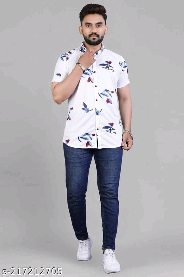 NEW LYCRA SUPER SHIRT Fabric: LycraSleeve Length: Short SleevesPattern: PrintedNet Quantity (N): 1Sizes:S (Chest Size: 40 in, Length Size: 26.5 in) M (Chest Size: 42 in, Length Size: 27 in) XL (Chest Size: 46 in, Length Size: 28 in) XXL (Chest Size: 48 in, Length Size: 28.5 in) Mens Printed shirt from " NK BROTHERS  " Culture is made with care and thought.  - White, XXL