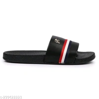  Mens Stylish Trendy Flip Flops Material: PVCSole Material: PVCFastening & Back Detail: Slip-OnPattern: SolidNet Quantity (N): 1Attractive, Comfortable sole, Different Patterns, Economical Prices, StylishSizes: IND-6 (Foot Length Size: 24 cm) IND-7 (Foot Length Size: 24.5 cm) IND-8 (Foot Length Size: 25 cm) IND-9 (Foot Length Size: 26 cm) IND-10  - Black, 9