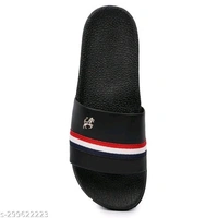  Mens Stylish Trendy Flip Flops Material: PVCSole Material: PVCFastening & Back Detail: Slip-OnPattern: SolidNet Quantity (N): 1Attractive, Comfortable sole, Different Patterns, Economical Prices, StylishSizes: IND-6 (Foot Length Size: 24 cm) IND-7 (Foot Length Size: 24.5 cm) IND-8 (Foot Length Size: 25 cm) IND-9 (Foot Length Size: 26 cm) IND-10  - Black, 9