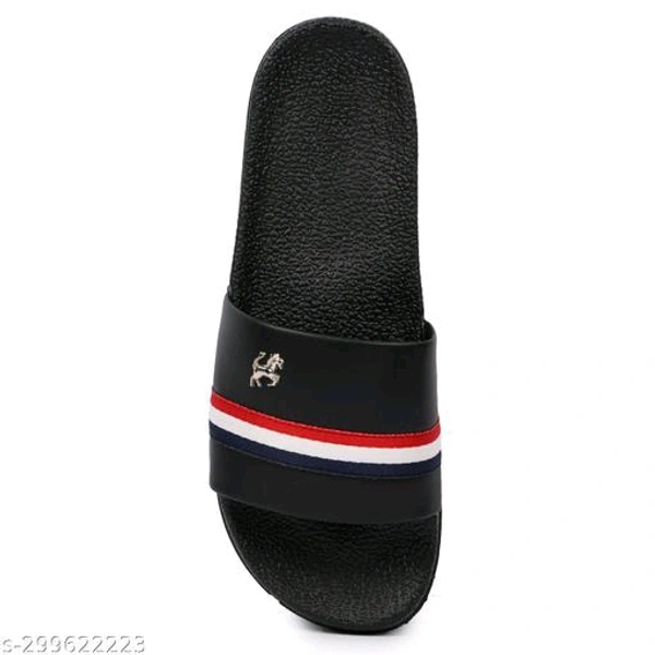 Mens Stylish Trendy Flip Flops Material: PVCSole Material: PVCFastening & Back Detail: Slip-OnPattern: SolidNet Quantity (N): 1Attractive, Comfortable sole, Different Patterns, Economical Prices, StylishSizes: IND-6 (Foot Length Size: 24 cm) IND-7 (Foot Length Size: 24.5 cm) IND-8 (Foot Length Size: 25 cm) IND-9 (Foot Length Size: 26 cm) IND-10  - Black, 9