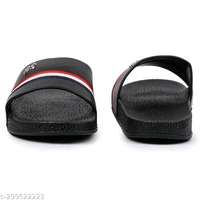  Mens Stylish Trendy Flip Flops Material: PVCSole Material: PVCFastening & Back Detail: Slip-OnPattern: SolidNet Quantity (N): 1Attractive, Comfortable sole, Different Patterns, Economical Prices, StylishSizes: IND-6 (Foot Length Size: 24 cm) IND-7 (Foot Length Size: 24.5 cm) IND-8 (Foot Length Size: 25 cm) IND-9 (Foot Length Size: 26 cm) IND-10  - Black, 9