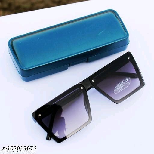 Square Shape Unisex Blue Mirrored Sunglasses for Men & Women