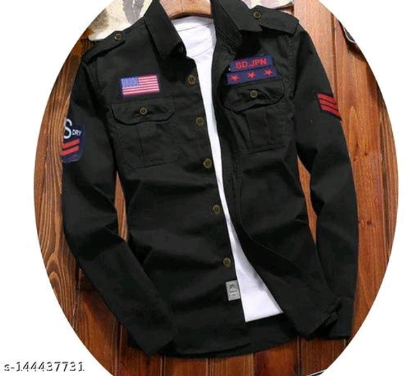  Cargo Shirt For MenFabric: CottonSleeve Length: Long SleevesPattern: PrintedNet Quantity (N): 1Sizes:S, M (Chest Size: 38 in, Length Size: 28 in) L (Chest Size: 41 in, Length Size: 29 in) XL (Chest Size: 45 in, Length Size: 30 in) XXLSame As ShownCountry of Origin: India - Black, S