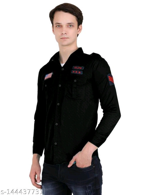  Cargo Shirt For MenFabric: CottonSleeve Length: Long SleevesPattern: PrintedNet Quantity (N): 1Sizes:S, M (Chest Size: 38 in, Length Size: 28 in) L (Chest Size: 41 in, Length Size: 29 in) XL (Chest Size: 45 in, Length Size: 30 in) XXLSame As ShownCountry of Origin: India - Black, S