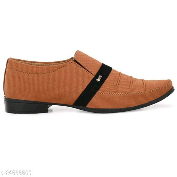 formal shoes 110 = beigeName: formal shoes 110 = beigeMaterial: Syntethic LeatherSole Material: PVCFastening & Back Detail: Slip-OnPattern: SolidNet Quantity (N): 1Sizes: IND-6 (Foot Length Size: 26 cm, Foot Width Size: 10 cm) IND-7 (Foot Length Size: 26.5 cm, Foot Width Size: 10.1 cm) IND-8 (Foot Length Size: 27 cm, Foot Width Size: 10.2 cm) IND-9 (Foot Length Size: 27.5 cm, Foot  - Brown, 10