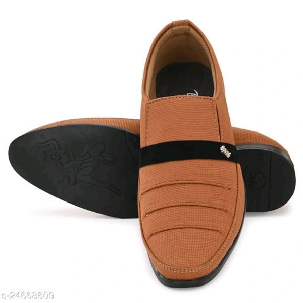 formal shoes 110 = beigeName: formal shoes 110 = beigeMaterial: Syntethic LeatherSole Material: PVCFastening & Back Detail: Slip-OnPattern: SolidNet Quantity (N): 1Sizes: IND-6 (Foot Length Size: 26 cm, Foot Width Size: 10 cm) IND-7 (Foot Length Size: 26.5 cm, Foot Width Size: 10.1 cm) IND-8 (Foot Length Size: 27 cm, Foot Width Size: 10.2 cm) IND-9 (Foot Length Size: 27.5 cm, Foot  - Brown, 10