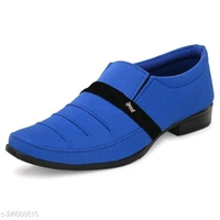 formal shoes 110 = royel blueMaterial: Syntethic LeatherSole Material: PVCFastening & Back Detail: Slip-OnPattern: SolidNet Quantity (N): 1Sizes: IND-6 (Foot Length Size: 26 cm, Foot Width Size: 10 cm) IND-7 (Foot Length Size: 26.5 cm, Foot Width Size: 10.1 cm) IND-8 (Foot Length Size: 27 cm, Foot Width Size: 10.2 cm) IND-9 (Foot Length Size: 27.5  - Royal Blue, 7