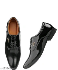 *stifron patten relaxsable man formal shoes*Material: Patent LeatherSole Material: PVCFastening & Back Detail: Lace-UpPattern: SolidNet Quantity (N): 1The lace-up formal shoe for men is made from synthetic material on the inside and outside and is finished in an attractive shine. Men's lace-up formal shoes feature Airmax sole, lace-up cl - Black, 6