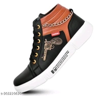  Casual sneakers shoes for men black Material: SyntheticSole Material: TprFastening & Back Detail: Lace-UpSizes:IND-6, IND-7, IND-8, IND-9, IND-10Country of Origin: India - Black, 8