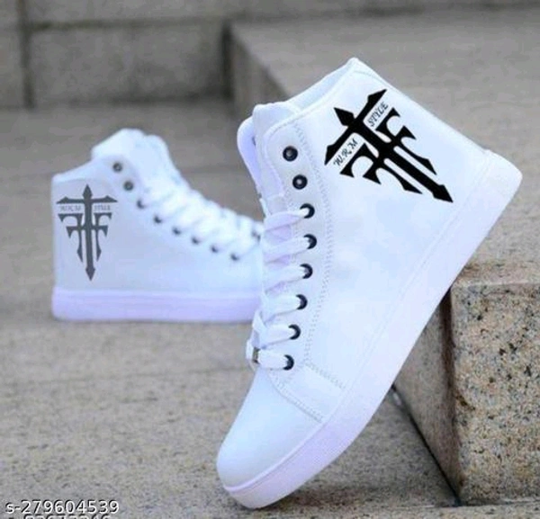 White Solid Casual shoes for menMaterial: Syntethic LeatherSole Material: RubberFastening & Back Detail: Lace-UpSizes:IND-6, IND-7, IND-8, IND-9, IND-10Latest stylish Fabulous Range of Premium quality shoesCountry of Origin: India - White, 8