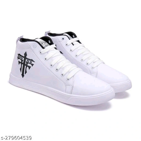 White Solid Casual shoes for menMaterial: Syntethic LeatherSole Material: RubberFastening & Back Detail: Lace-UpSizes:IND-6, IND-7, IND-8, IND-9, IND-10Latest stylish Fabulous Range of Premium quality shoesCountry of Origin: India - White, 8
