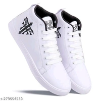 White Solid Casual shoes for menMaterial: Syntethic LeatherSole Material: RubberFastening & Back Detail: Lace-UpSizes:IND-6, IND-7, IND-8, IND-9, IND-10Latest stylish Fabulous Range of Premium quality shoesCountry of Origin: India - White, 10