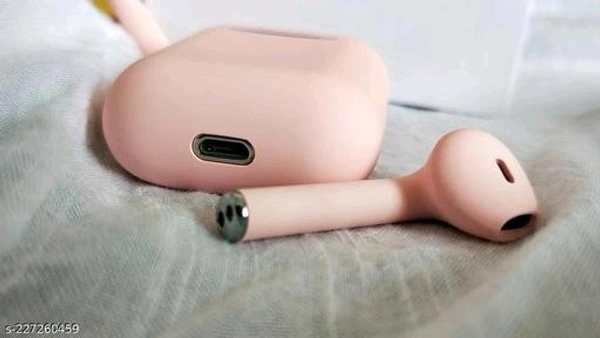 12 TWS Pink Color Airpods Bluetooth Headset  (True Wireless)Battery Charge Time: 1 HourBIS/ISI Certification Number: 616Bluetooth Range: 40mBluetooth Version: 5.0Brand: OthersCharging Type: Micro USBColor: PinkCompatibility: All SmartphonesFrequency: 50  - Pink, Size