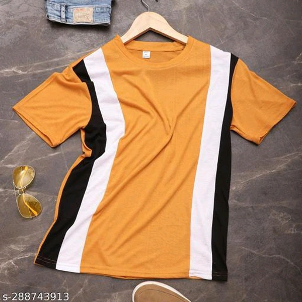 Pretty Elegant Men TshirtsFabric: Cotton BlendSleeve Length: Short SleevesPattern: StripedNet Quantity (N): 1Sizes:S (Chest Size: 36 in, Length Size: 25 in) M (Chest Size: 38 in, Length Size: 25.5 in) L (Chest Size: 40 in, Length Size: 26 in) XL (Chest Size: 42 in, Length Size: 26.5 in) Country of Origin: India - Web Orange, M