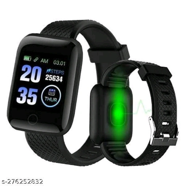 ID116Bluetooth Smart Fitness Band Watch with Heart Rate Activity Tracker, Step and Calorie Counter, Blood Pressure, OLED Touchscreen for Men/WomenDisplay: DigitalNet Quantity (N): 1HOW TO CHARGE MENTION A CATELOGE IMEGESSizes: Free  - Black, Free Size