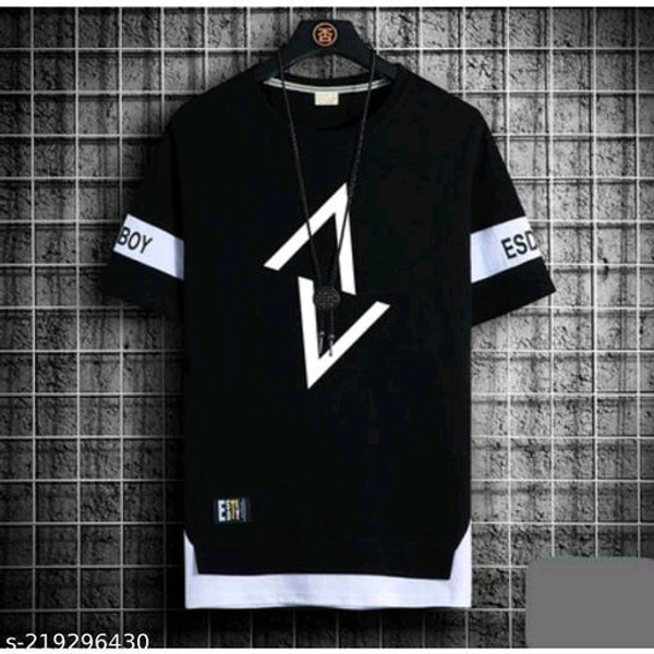 stylogue half sleeves printed t-shirt for men Fabric: Cotton BlendSleeve Length: Short SleevesPattern: PrintedNet Quantity (N): 1Sizes:S (Chest Size: 36 in, Length Size: 26 in) M (Chest Size: 38 in, Length Size: 27 in) L (Chest Size: 40 in, Length Size: 28 in) XL (Chest Size: 42 in, Length Size: 28.5 in) Super cool crew neck t-shirt - Black, M