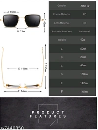 Branded Metal Body Square Inspired from Kabir Singh Sunglass for Men and BoysNet Quantity (N): 1Sizes:Free SizeCountry of Origin: India - Free Size