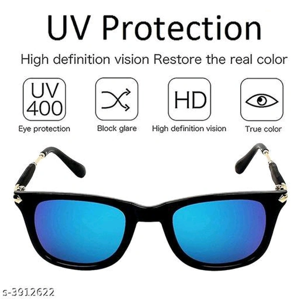  Square Shape Unisex Blue Mirrored Sunglasses for Men & Women - Pack of 1Net Quantity (N): 1Sizes:Free SizePREMIUM HIGH QUALITY SUNGLASSES WITH CASE SAME AS IMAGEUNISEX BLUE RAINBOW SUNGLASS FULL FRAME GOLD SIDES FOR PARTY OR DAILY USESize : Perfect Fit for Average; Medium and Big Faces  - Free Size