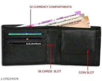   Men's/Boy's wallets/purse/Batua TanMaterial: Faux Leather/LeatheretteNo. of Compartments: 4Pattern: SolidNet Quantity (N): 1Sizes: Free Size (Length Size: 10 cm, Width Size: 12 cm) Our wallet is one of our most valuable accessories holding all our important stuff. But, many people choose wallets based only on appearance or design - which is  - Black, Free Size