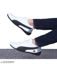 7001 white Material: Syntethic LeatherSole Material: PVCFastening & Back Detail: Lace-UpPattern: SolidNet Quantity (N): 1Sports shoes mens;casual sneakers for mensSizes: IND-6, IND-7, IND-8, IND-9, IND-10Country of Origin: India - White, 6