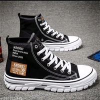 KRORS MENS SHOES BEST BRAND IN BEST PRICE Material: CanvasPattern: SolidNet Quantity (N): 1KRORS Shoes always gives you classy and stylish look and always keeps you to feel comfortable. Featuring a best design and good quality material with excellent finish, these shoes is for men/boys with outstanding durability.  - Black, 9