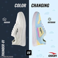  ASIAN Men's Thunder-01 Casual Sneaker Colour Changing Shoes with Extra Cushion Lightwight Lace-Up Shoes for Men's & Boy'sMaterial: SyntheticSole Material: PVCPattern: SolidFastening & Back Detail: Lace-UpNet Quantity (N): 2Sizes: IND-6, IND-7, IND-8, IND-9, IND-10 - White, 9