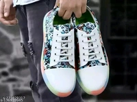  Layasa Sneakers For MenMaterial: FoamedSole Material: TPRPattern: PrintedFastening & Back Detail: Lace-UpNet Quantity (N): 1Sizes: Country of Origin: India - White, 9
