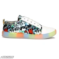   Layasa Sneakers For MenMaterial: FoamedSole Material: TPRPattern: PrintedFastening & Back Detail: Lace-UpNet Quantity (N): 1Sizes: Country of Origin: India - White, 9